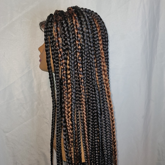 New Handmade Box Braid Crochet Wig w/Lace Closure - Picture 4 of 13